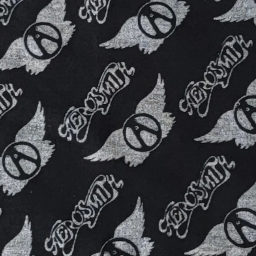 Vintage Aerosmith Tour Bandana Scarf 80s Black White Steven Tyler‎ Wings READ